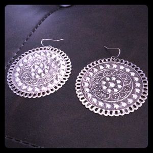 Vintage Silvertone Tribal Earrings